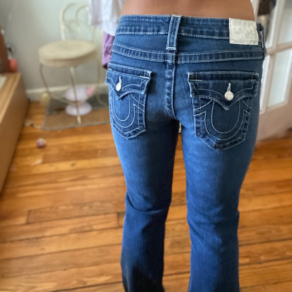 Vintage 28W Rhinestone Y2K True Religion Boot Leg Flares